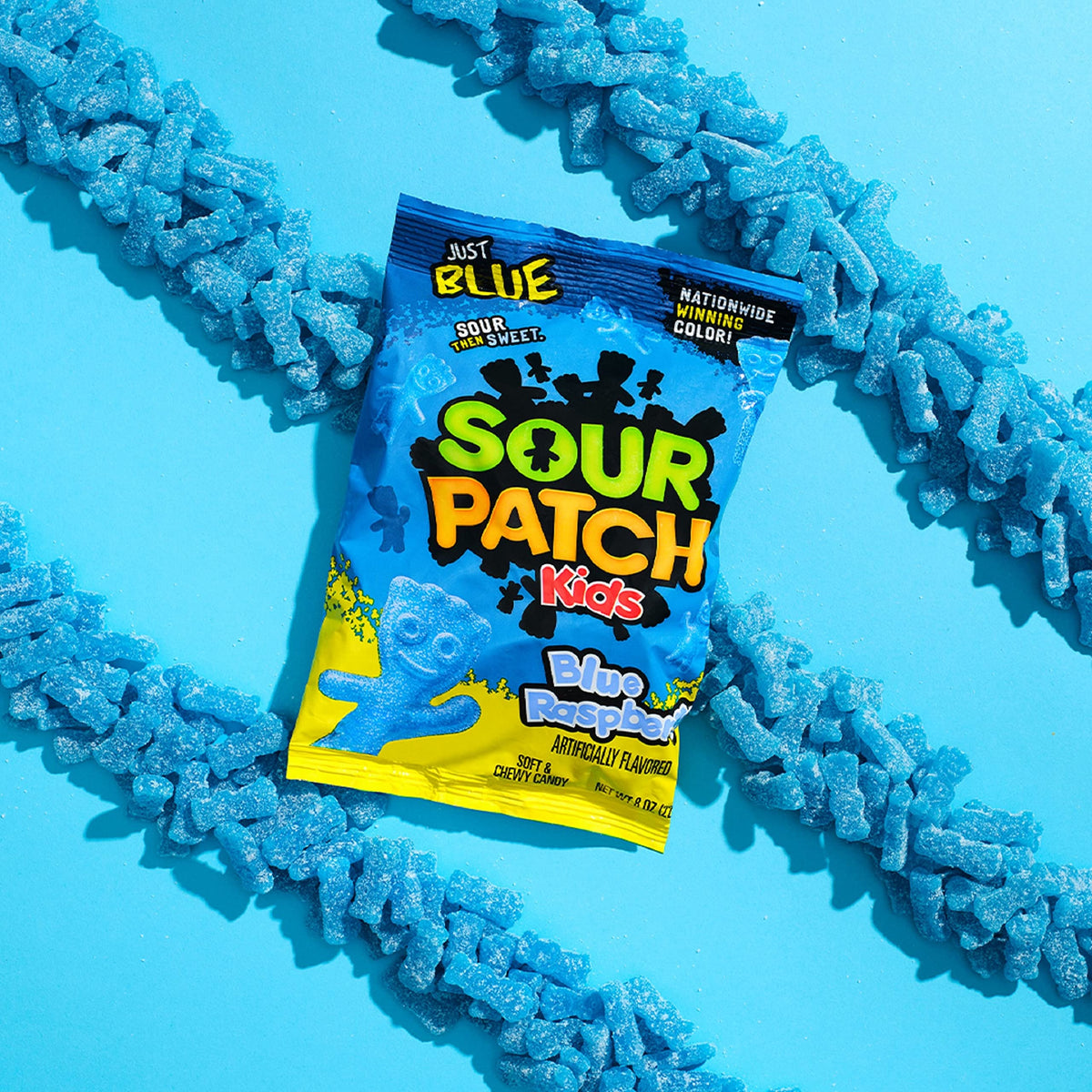 Blue Raspberry Soft & Chewy Candy by Sour Patch Kids – 8 Ounce (Pack of 12), Blue, Pack of 12, Model VC-a4-96873