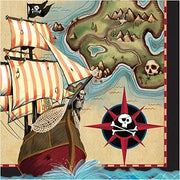 Creative Converting 16 Count Pirate's Map Lunch Napkins, Brown/Green