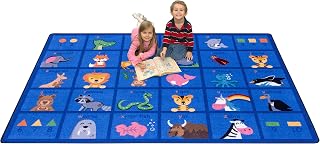 Joy Carpets Friendly Phonics Animals 7'8" x 10'9" Area Rug in Color Multi