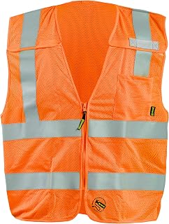 OccuNomix Hi-Vis Break-Away Vest, 5-Point Class 2 Mesh, Orange, 4X