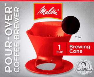 64008 Red Ready Joe Filter Cone by Melitta – 1 Count, 64 ounces, Plastic, Red, Model 0055437640701