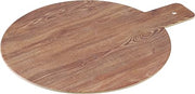 Yanco WD-112 Round Wooden Tray with Handle, 11.75" Diameter, Melamine, Brown Color, Pack of 12
