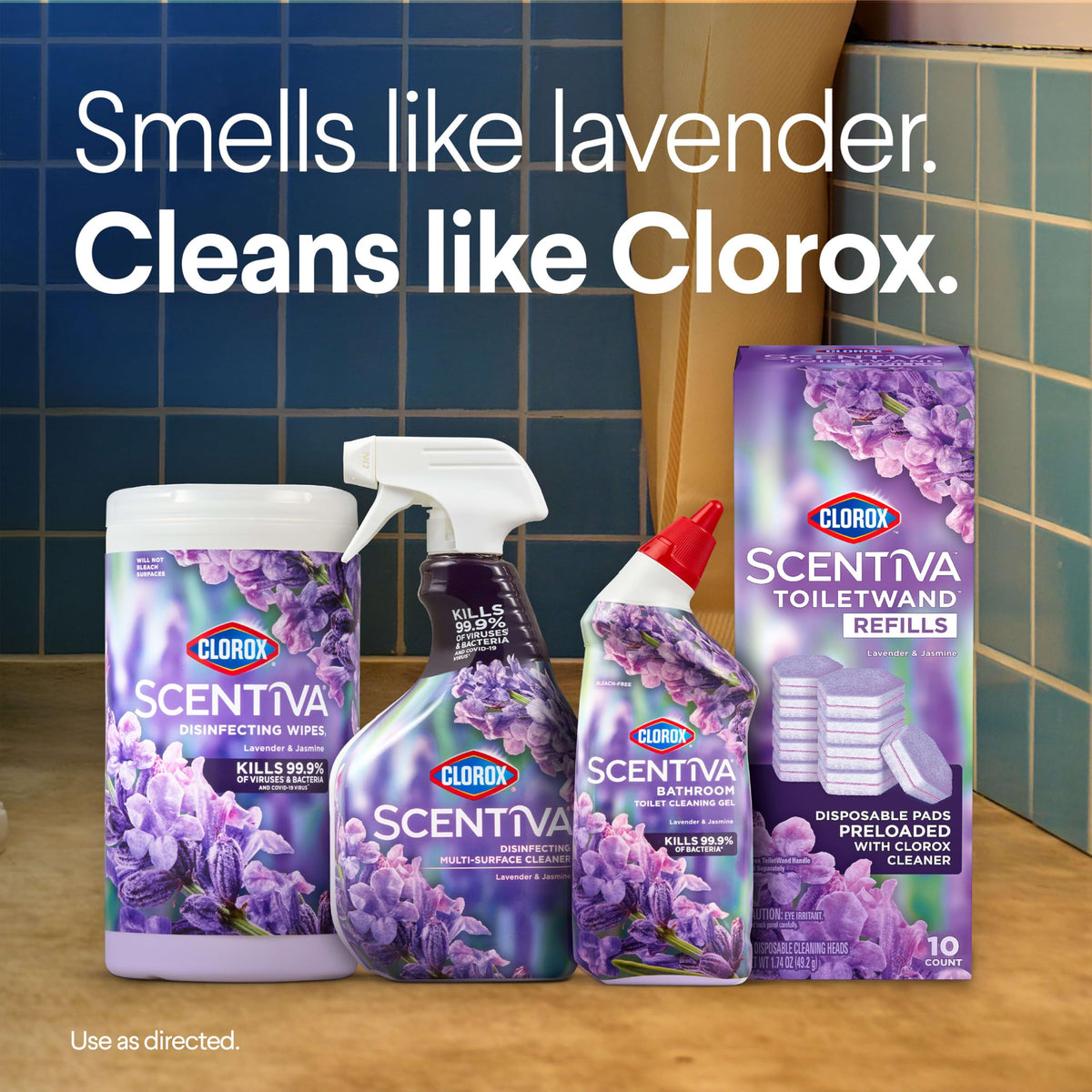 Scentiva ToiletWand Refills by Clorox – 10 Count (Pack of 1), light blue, Model 65837