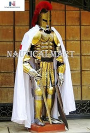 Complete 300 Spartan Armor Set with Helmet + Muscle Armor + Cingulum Belt + Complete Arm Set + Leg Guard + Shield + Halloween