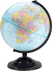 Replogle Globe - Educational Raised Political Relief & Mountains Ranges, Showcases Ocean Currents with 2023 Country Lines - Perfect for a Classroom, Home or Office - 12” Blue Ocean Globe & Black Base