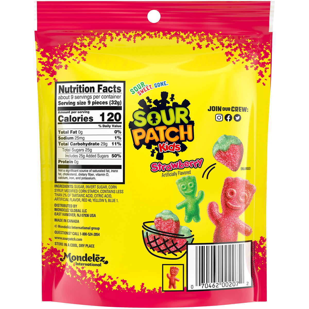 Strawberry Soft & Chewy Candy by Sour Patch Kids – 9 Ounce (Pack of 1), Red