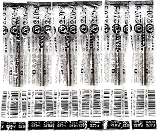 Zebra Technologies Zebra F-0.7 Black Ink Refill (BR-1B-F-BK), for NuSpiral CC 0.7mm Ballpoint Pen (BA51), × 6 Pack/Total 6 pcs (Japan Import)