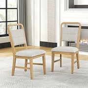 Roundhill Furniture Arden Solid Wood Frame Dining Chairs, Set of 2
