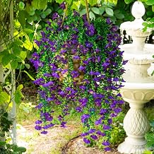 Nearly Natural 30in. UV Resistant Artificial Morning Glory Hanging Plant (Indoor/Outdoor) - Set of 6