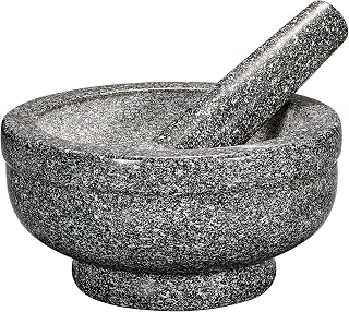 Cilio Herb Grinder & Stone Crusher Bowl - 5 in. x 6.75 in., Granite Unfinished - Stone Grinder & Herb Crusher