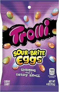 Trolli Sour Brite Eggs Gummy Candy, 4 Ounce Bag, 12 pack