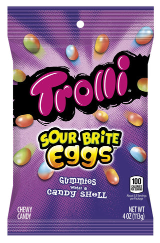 Sour Brite Eggs Gummy Candy by Trolli – 4 Ounce (Pack of 12), Multicolor, Pack of 12, Model 112080