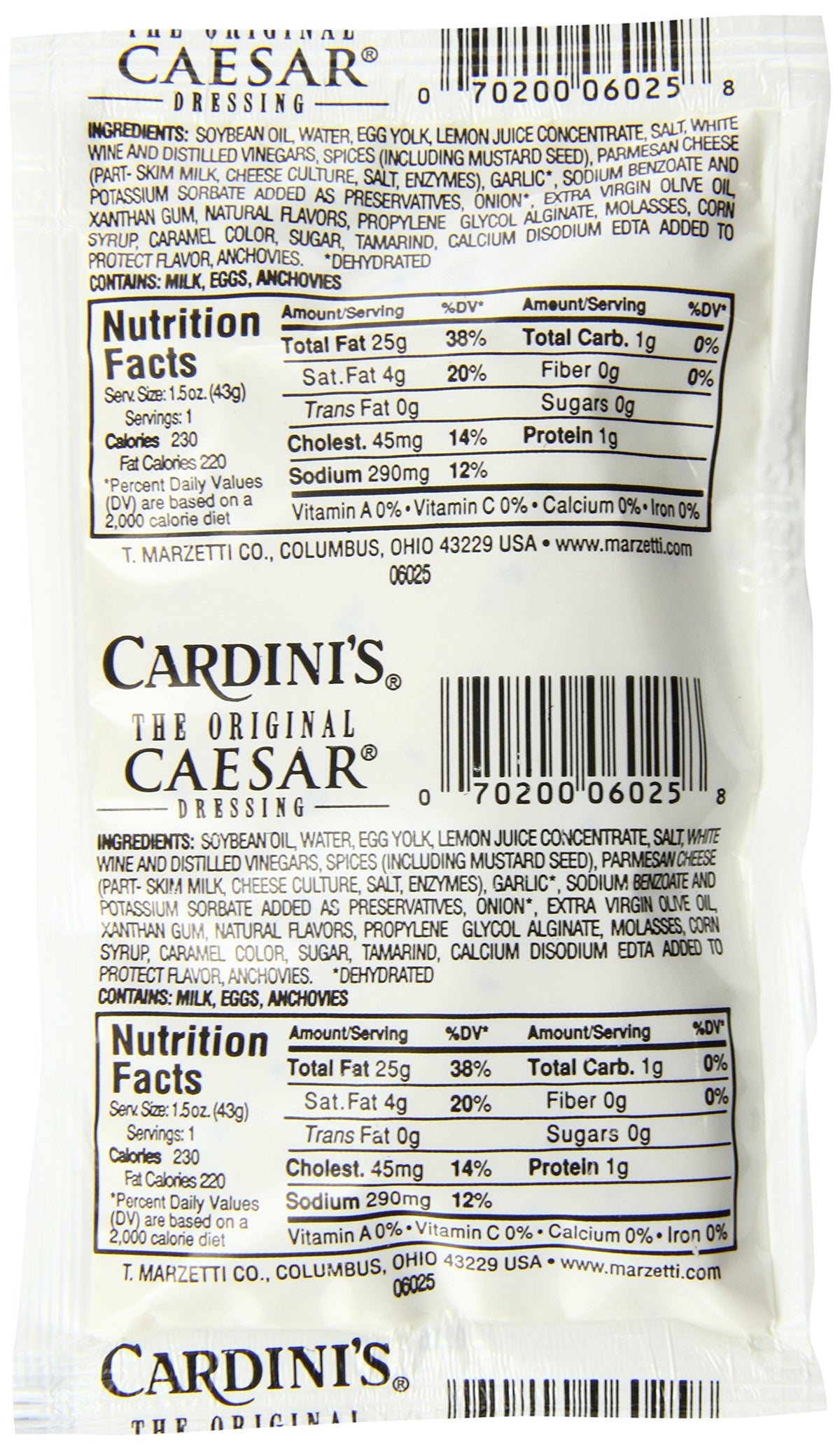 Cardini Caesar Dressing by Cardini's – 1.5 Ounce (Pack of 60), Pack of 60