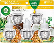 Air Wick Plug in Scented Oil Refill, 5 ct, Coconut and Pineapple, Air Freshener, Essential Oils