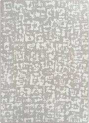 Joy Carpets Block Print 3'10" x 5'4" Area Rug in Color Dove