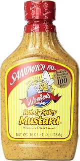 Woeber's Sandwich Pal Hot & Spicy Mustard, Six 16-Ounce Units (96-Ounces)