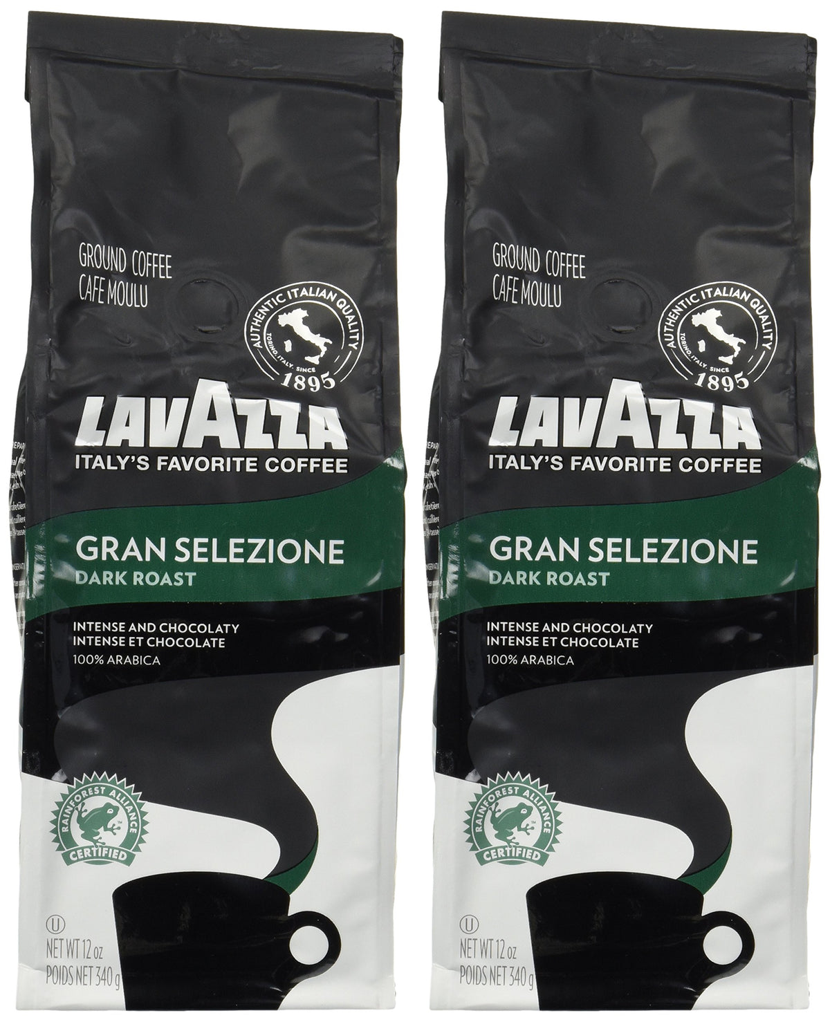 Lavazza Intense and Chocolaty / 12 Ounce (Pack of 2) / 1 Ground Coffee