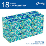 Kleenex Professional Paper Hand Towels – Bulk, 18 Boxes x 120 Sheets (01701)