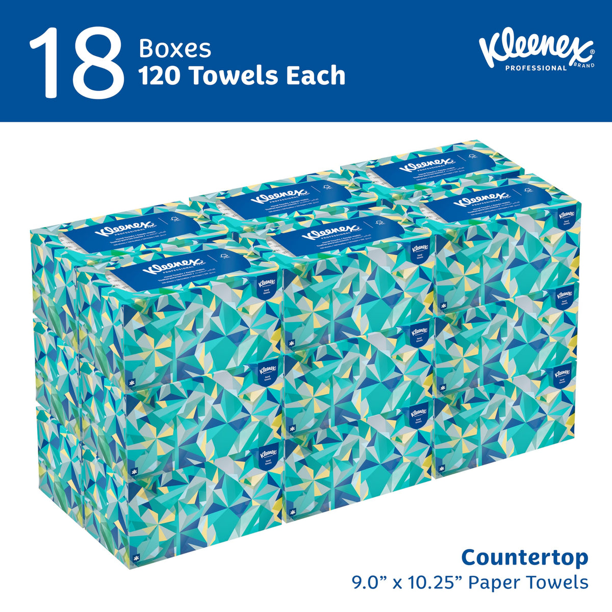 Kleenex Professional Paper Hand Towels – Bulk, 18 Boxes x 120 Sheets (01701)