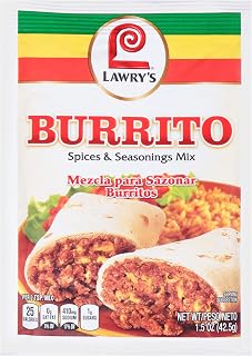 Lawry's Burrito Spices & Seasonings Mix, 1.5 oz (Pack of 12)