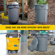 BRUTE Heavy-Duty Round Trash/Garbage Can by Rubbermaid Commercial Products – 10 Gallon, 38.0 liters, Low Density Polyethylene, White, Model FG261000WHT