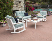 ® Vineyard 4-Piece Deep Seating Rocking Chair Set in Teak/Dune Burlap by Polywood – High Density Polyethylene, Teak / Dune Burlap, Model PWS404-2-TE145999