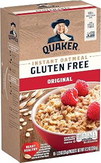 Quaker Instant Oatmeal, Gluten Free Original, Breakfast Cereal, 10 Packets