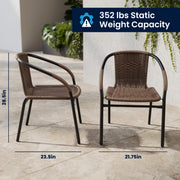 Flash Furniture Dark Brown / Set of 1 / Contemporary Patio Dining Chairs