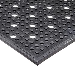 NoTrax T23 General Purpose Rubber Multi-Mat II Safety/Anti-Fatigue Mat, for Wet or Greasy Areas, 3' Width x 4' Length x 3/8" Thickness, Black