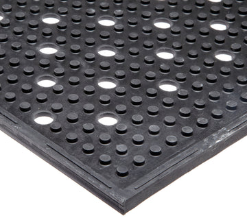 T23 General Purpose Rubber Multi-Mat II Safety/Anti-Fatigue Mat by Notrax – 3' Width x 4' Length, Rubber, Black, Model T23S0034BL