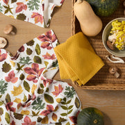 Martha Stewart Falling Leaves Kitchen Towels, 100 Percent Cotton, Tan Red Green 3-Pack