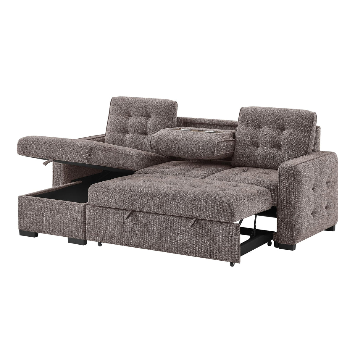 U0707 Brown Reversible Sofa Bed by Global Furniture USA – Metal, Brown, Pack of 2, Model AMZ-U0707-BROWN-REVERSIBLE SOFA BED