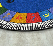 Note Worthy Elementary Rug by Joy Carpets – 13'2" (Round), Nylon, Multi Color, Model 1462XLE-01