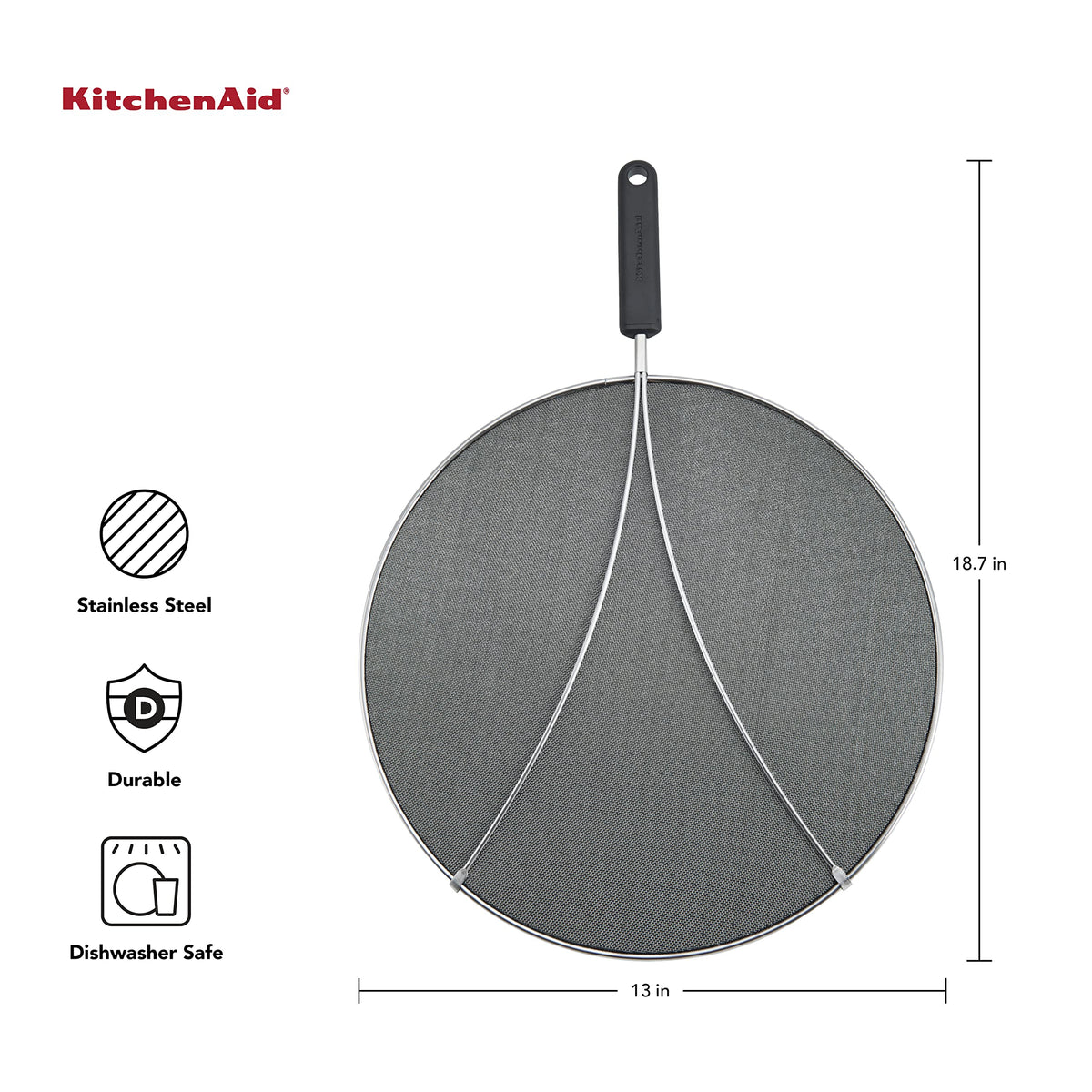 KitchenAid Black / 13 inches / Modern Splatter Screens
