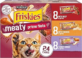 Purina Friskies Prime Filets Wet Cat Food in Gravy Variety (24) 5.5 oz Cans