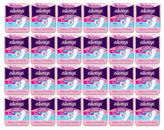 Thin Pantiliners - scented - 20 pack (Case of 24) by Always – 20 Count (Pack of 24), Cotton, #1087, Pack of 24, Model 426899
