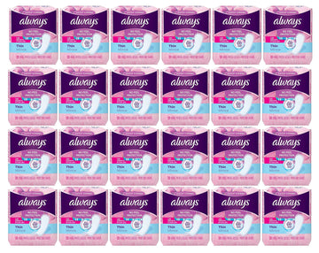 Thin Pantiliners - scented - 20 pack (Case of 24) by Always – 20 Count (Pack of 24), Cotton, #1087, Pack of 24, Model 426899