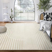Area Rug for Living Room -Nuevo 9' x 12' Beige Arch Pattern Area Rug by Abani – 9' x 12' (Rectangular), Polypropylene, Cream, Model NUE150A-9