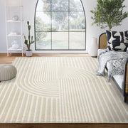 Area Rug for Living Room -Nuevo 9' x 12' Beige Arch Pattern Area Rug by Abani – 9' x 12' (Rectangular), Polypropylene, Cream, Model NUE150A-9