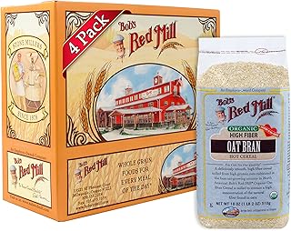 Bob's Red Mill Organic Oat Bran Hot Cereal, 18 Ounce (Pack of 4)