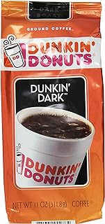 Donuts Dunkin' Dark Dark Roast Ground Coffee 11 Oz