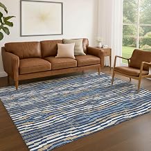 Addison Rugs Chantille ACN2666 Blue 10' x 14' Indoor/Outdoor, Machine Washable, Easy Clean, Non Shedding, Bedroom, Living Room, Dining Room, Kitchen, Patio Rug