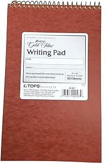 Ampad Gold Fibre 20-007 5" X 8" 80 Sheet Medium Rule White Writing Pad