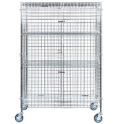 NSF Mobile Chrome Wire Security Cage Kit - 24" x 48" x 69" by TableTop King – Chrome, Model TTK-MCWSC-5