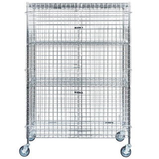NSF Mobile Chrome Wire Security Cage Kit - 24" x 48" x 69" by TableTop King – Chrome, Model TTK-MCWSC-5
