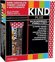 KIND PLUS Gluten Free Bars, Dark Chocolate Cherry Cashew, 1.4 Ounce (Pack of 12)