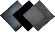 Black Leather Fabric for Crafts: 3 Sheepskin Sheets of Black Suede and Black Lambskin Leather Hides 10x10In/25x25cm