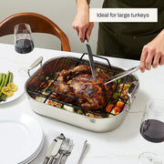 All-Clad Stainless Steel Roaster with Rack, 13 x 16 Inch, Silver