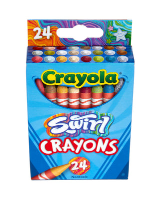 Swirl Crayons (24ct) by Crayola – 24 Count (Pack of 1), Wax, Assorted, Model 523439