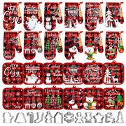 Qinyoung Christmas Oven Mitts and Pot Holders Set, 48 Pieces, Buffalo Plaid